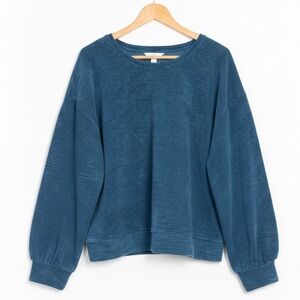 Time and Tru NWOT Knit Top Long Sleeve Vivid Sea Blue Stretchy Comfy Soft